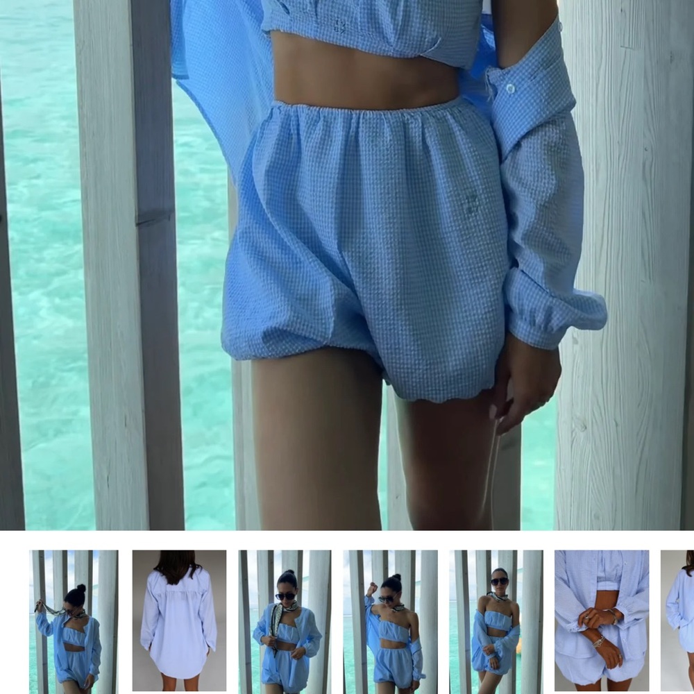 1987 Blue Gingham Shorts